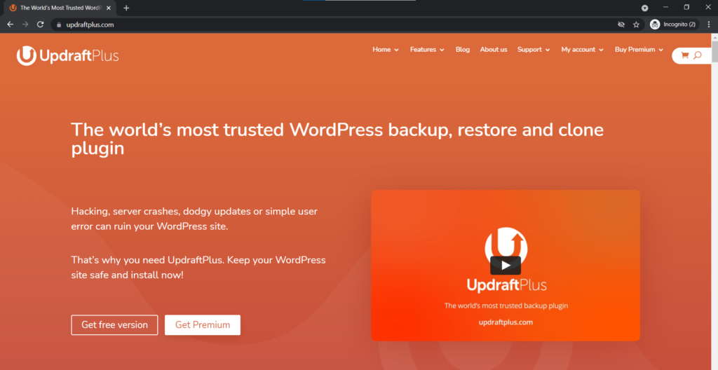 UpdraftPlus backup plugin WordPress